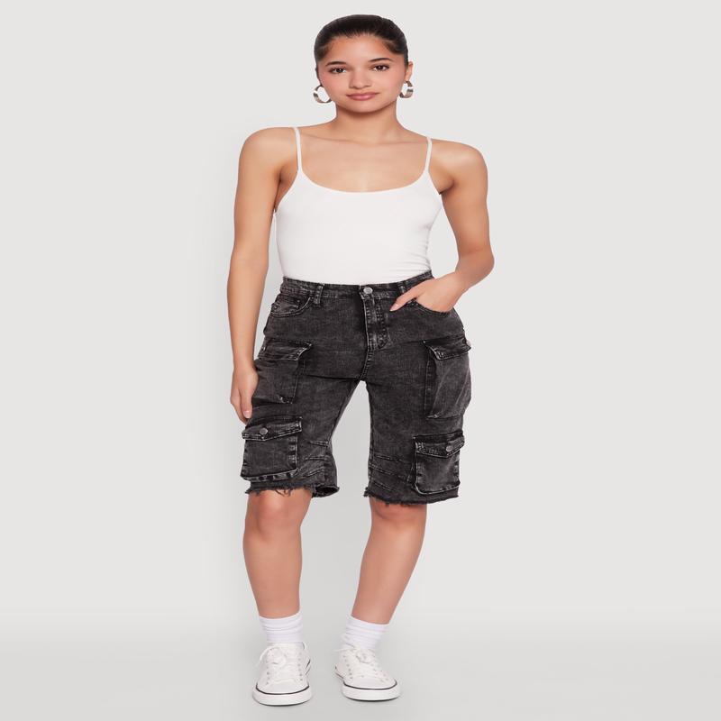 Daisy Mineral Wash Cargo Bermuda Shorts