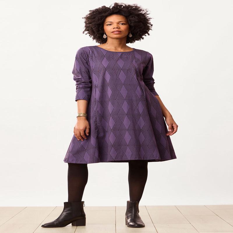Mansi Scoop-Neck Organic Cotton Jersey Dress - Aubergine