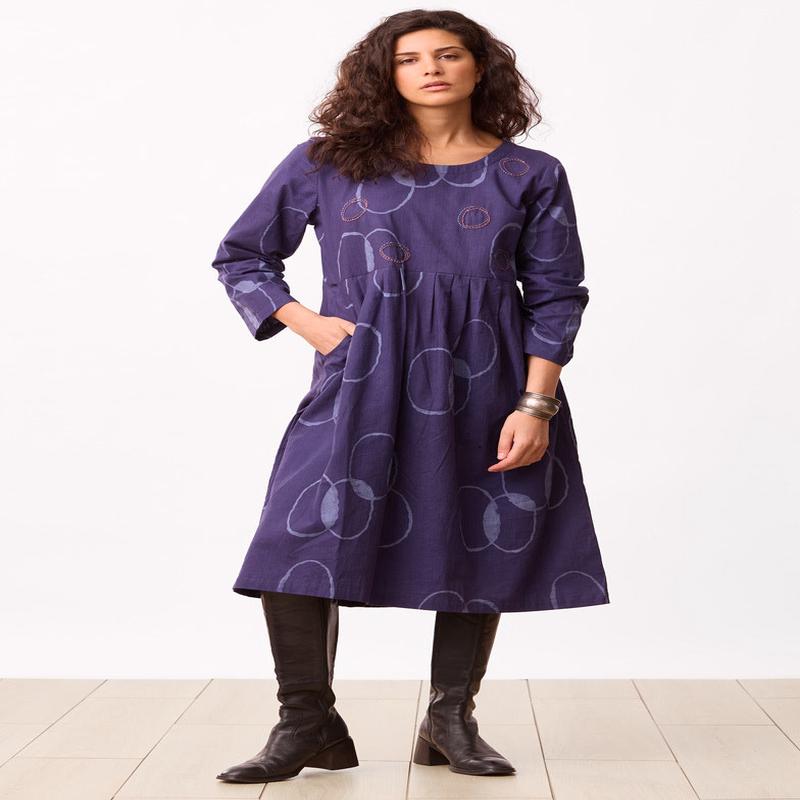 Rasika Batik Print Long-Sleeve Dress - Starlight