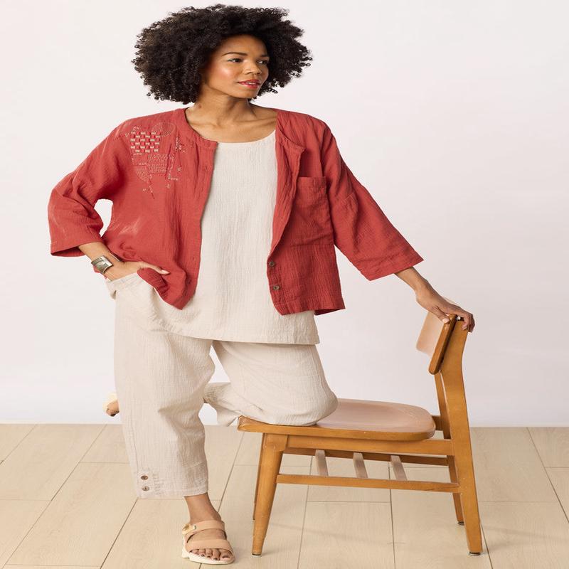 Kesari Cotton Double Gauze Crop Pant