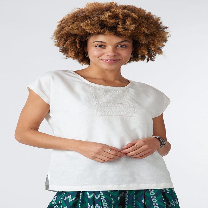 Tivisha Linen/Cotton Cap Sleeve Top