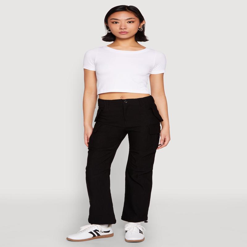 Toggle Drawstring Hem Utility Pants