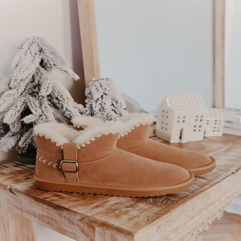 Lana Taupe Sherpa Lined Buckled Booties - FINAL SALE