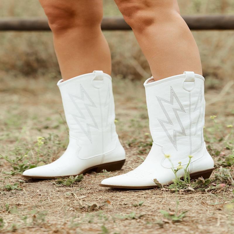 Chinese Laundry Josea White Western Boots - FINAL SALE