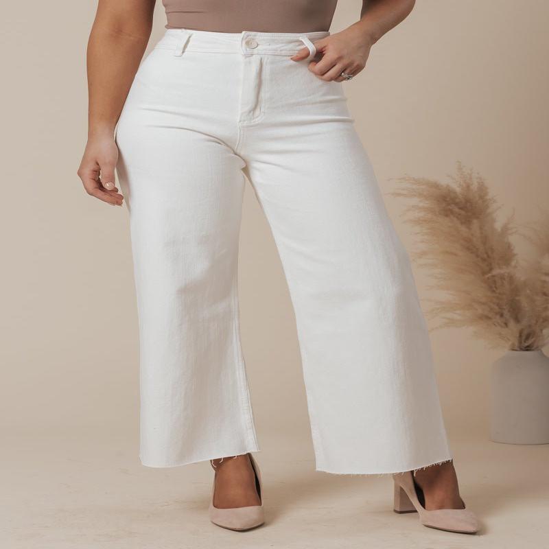 White Straight Wide Leg Pants - FINAL SALE