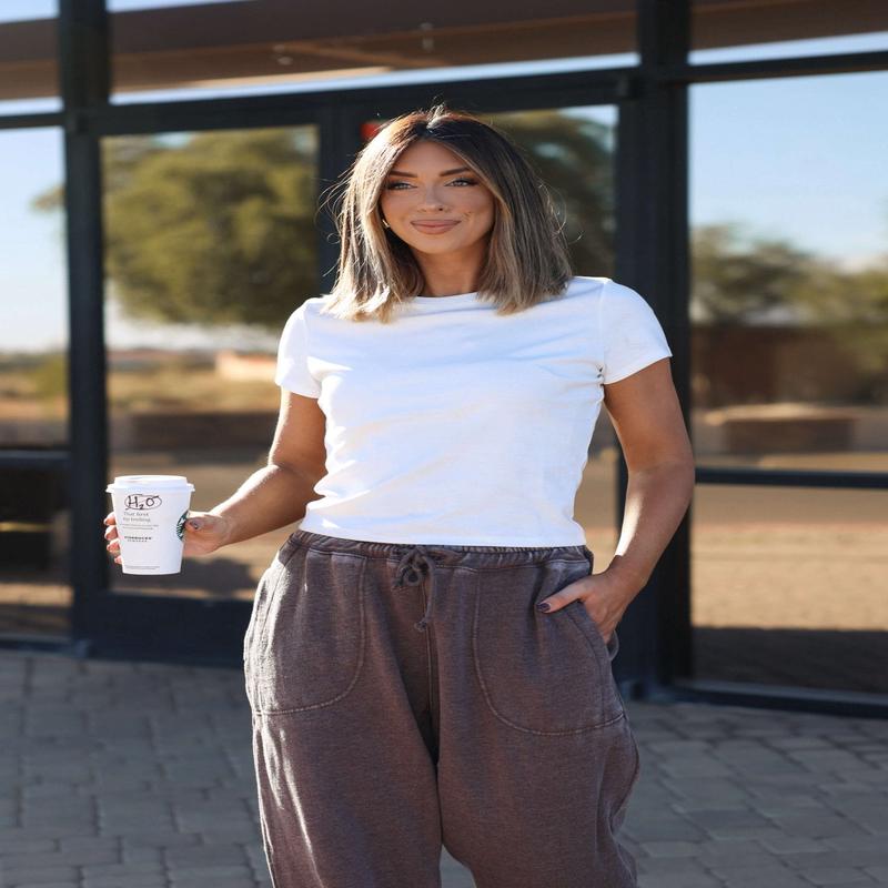 Stretch Cotton Short Sleeve Tee - White - DOORBUSTER