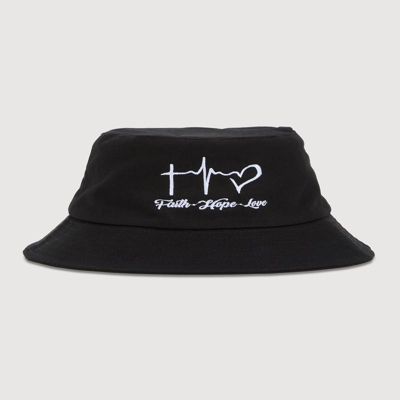 Faith Hope Love Embroidered Bucket Hat