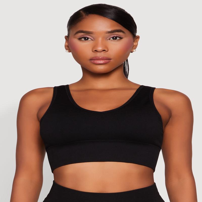 Seamless V Neck Active Crop Top