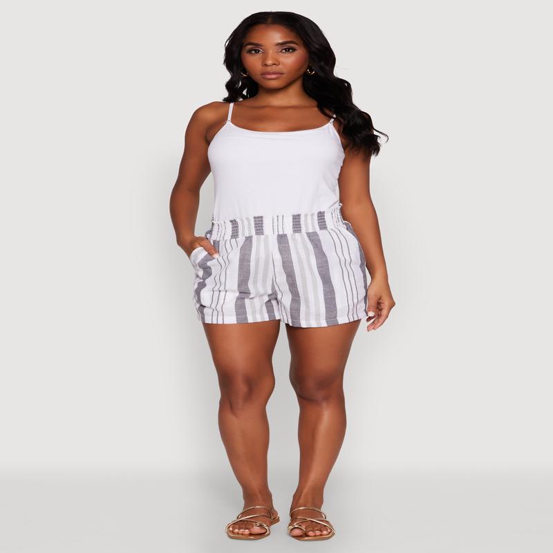 Smocked Waist Striped Pants