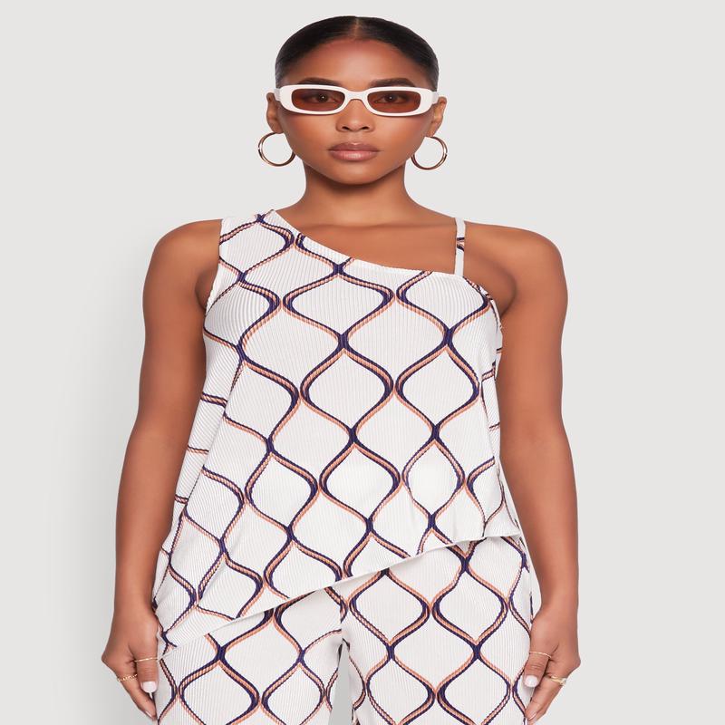 Almost Famous Plisse Asymmetrical Top