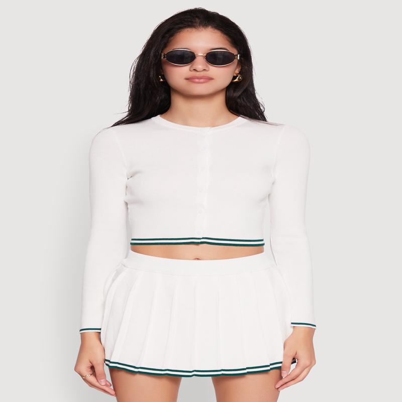 Daisy Varsity Stripe Cardigan