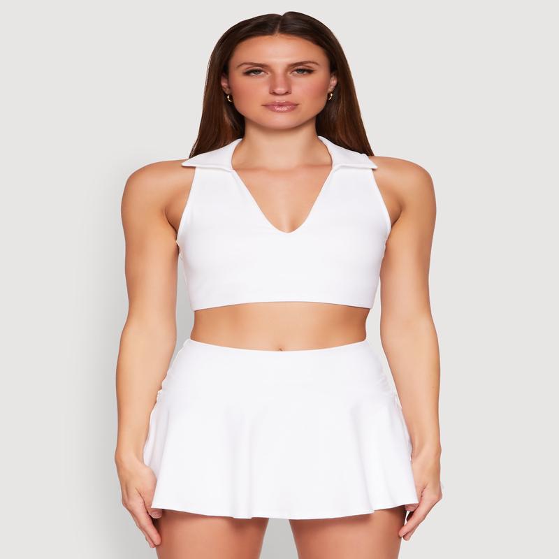 Polo Collar Sports Bra Top