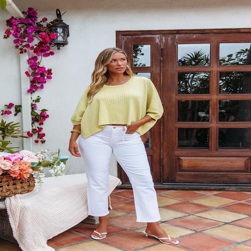 White Low Rise Straight Leg Jeans - FINAL SALE