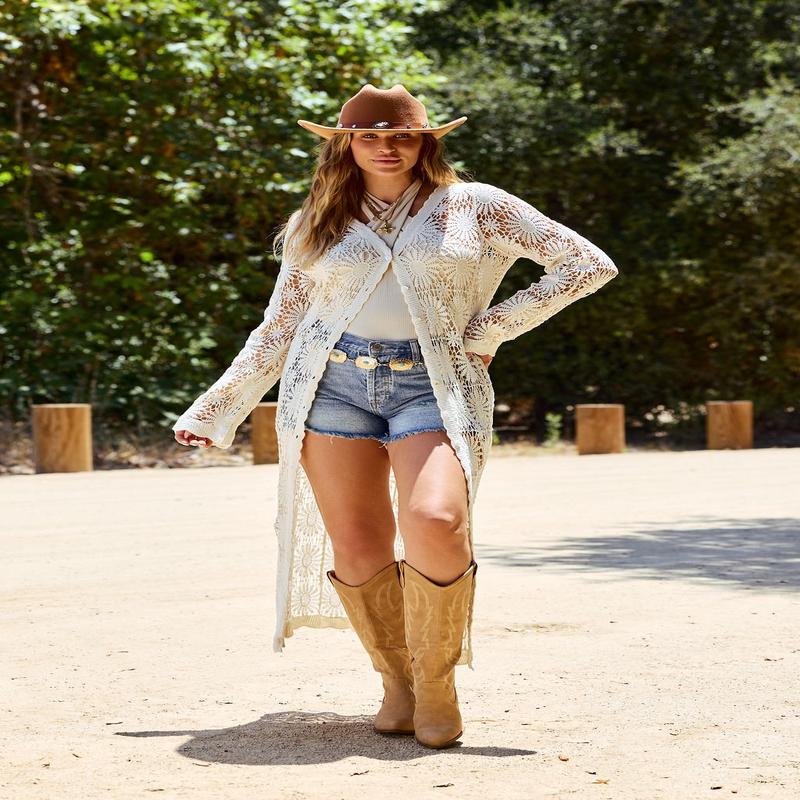Dallas Natural Crochet Duster Cardigan - FINAL SALE