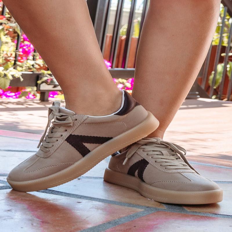 Mia Axel Taupe Lace Up Sneakers - FINAL SALE