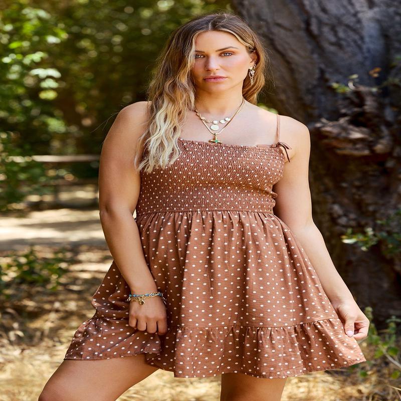 Prairie Trail Brown Polka Dot Mini Dress - FINAL SALE