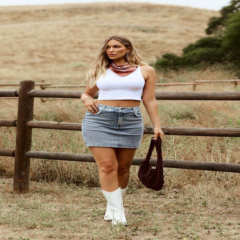 Rebel Range Light Frayed Denim Skirt - FINAL SALE