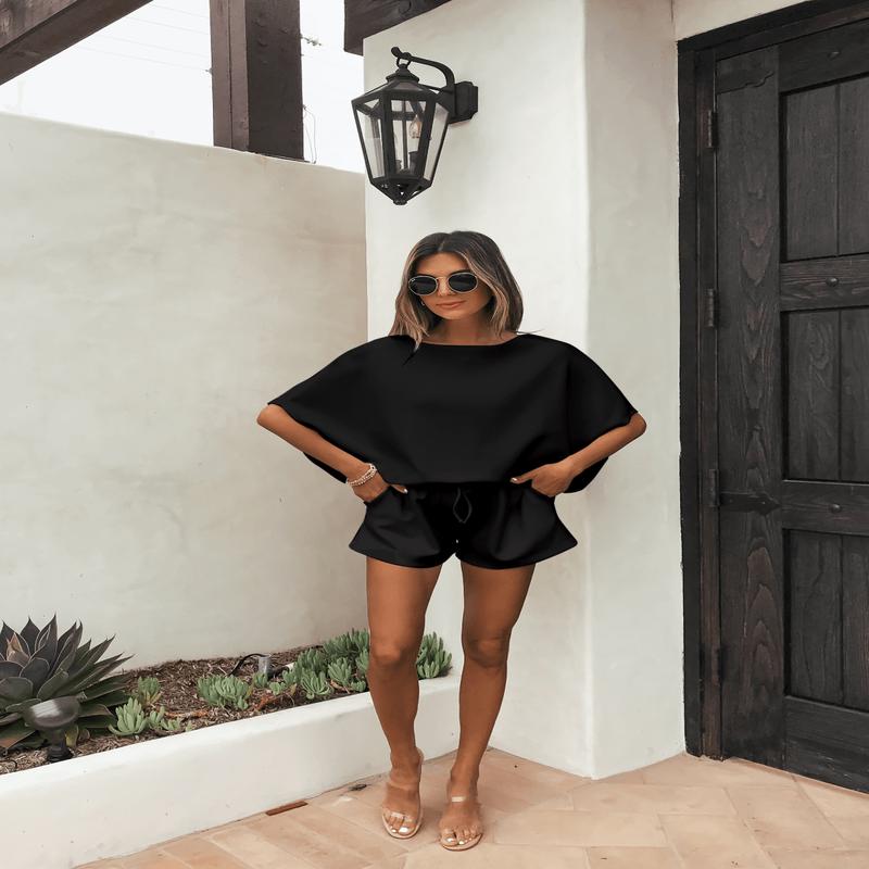 Black Soft Cloud Scuba Shorts - DOORBUSTER