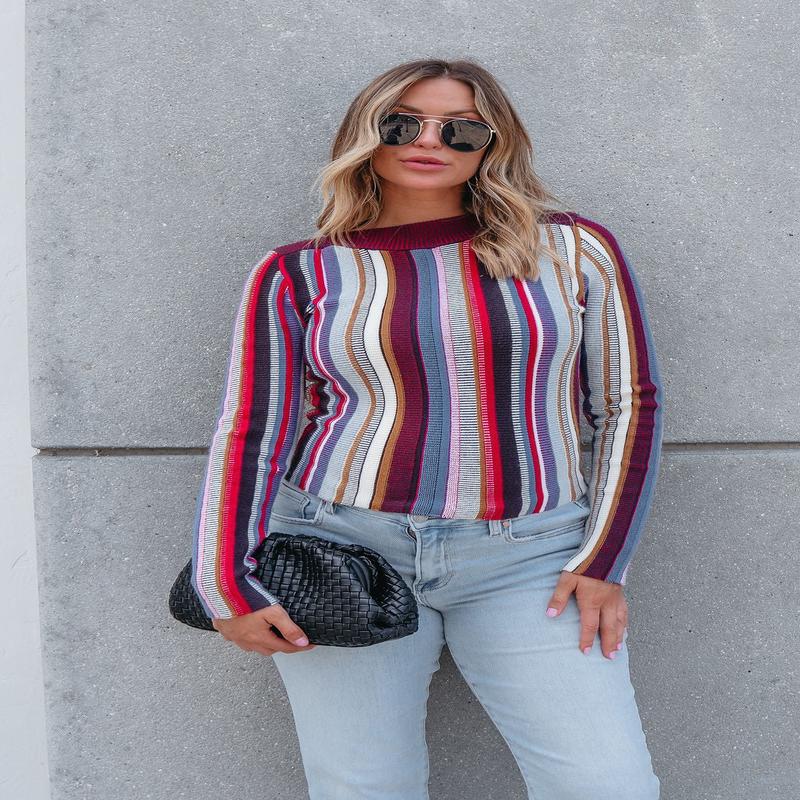 Steve Madden Serra Multi Striped Sweater - FINAL SALE