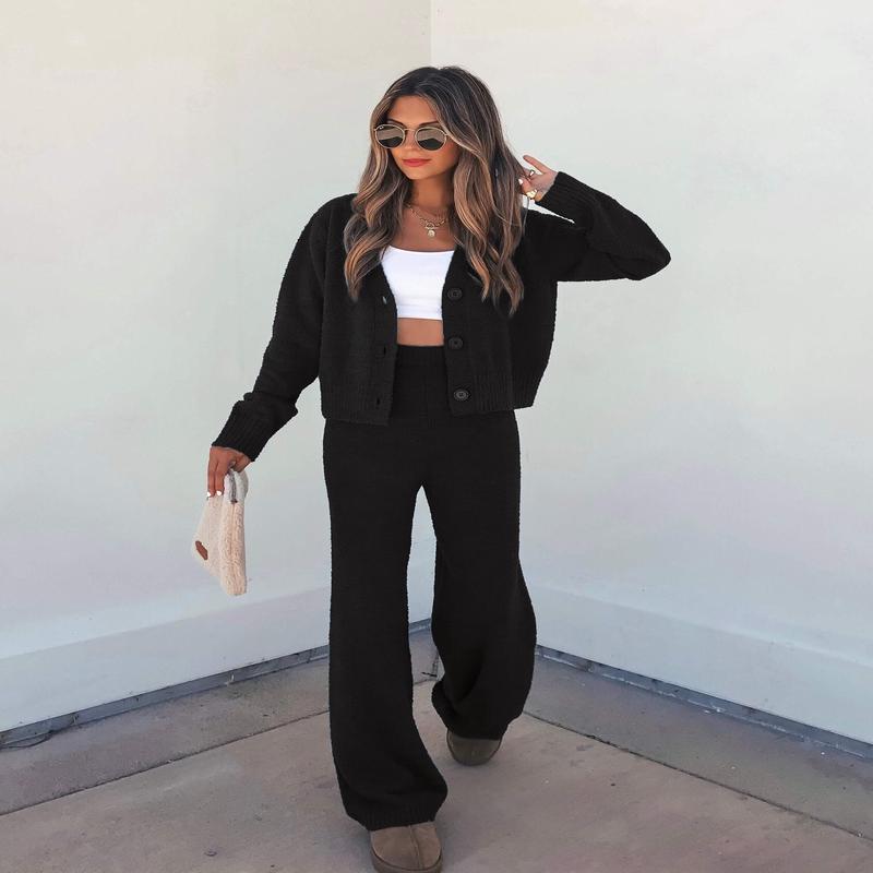 Black Sherpa Lounge Set