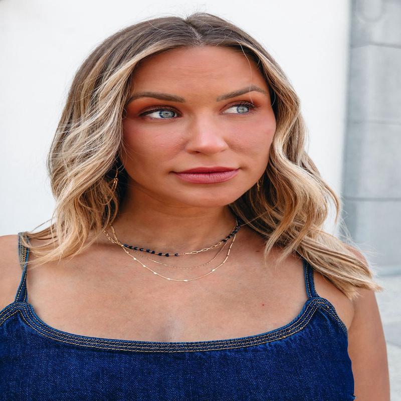 Elegance Layered Chain Link Crystal Necklace