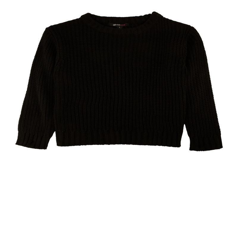 Little Girls Knit Crew Neck Pullover Sweater