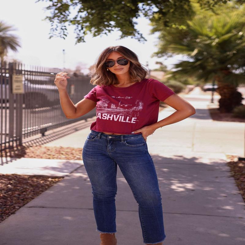 Burgundy Nashville Nights Graphic Tee