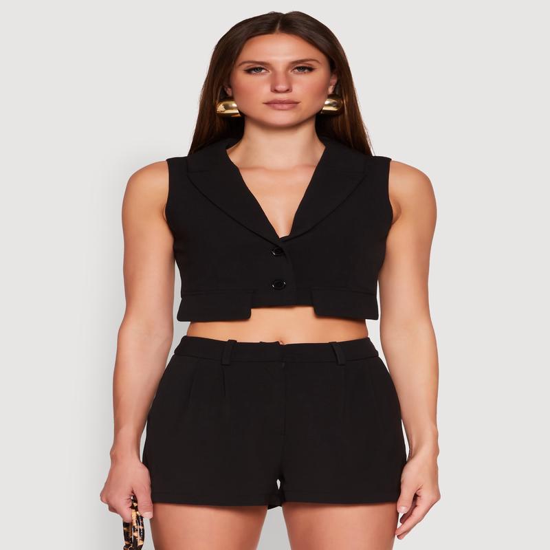 Cropped Blazer Vest