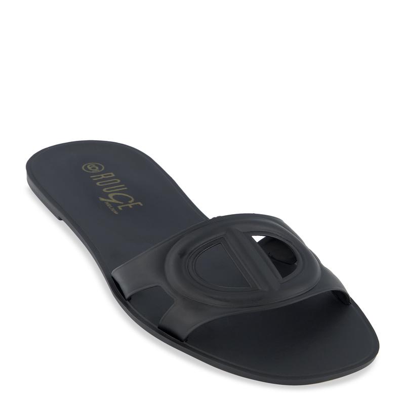 Cut Out Band Open Toe Slide Sandals