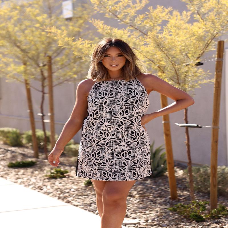 Love & Lace Black Shift Mini Dress - DOORBUSTER