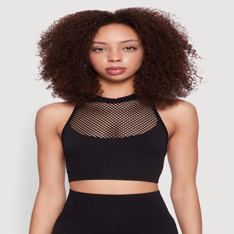 Seamless Laser Cut Caged Back Crop Top