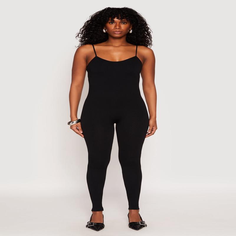 Seamless Ribbed Knit Cami Catsuit