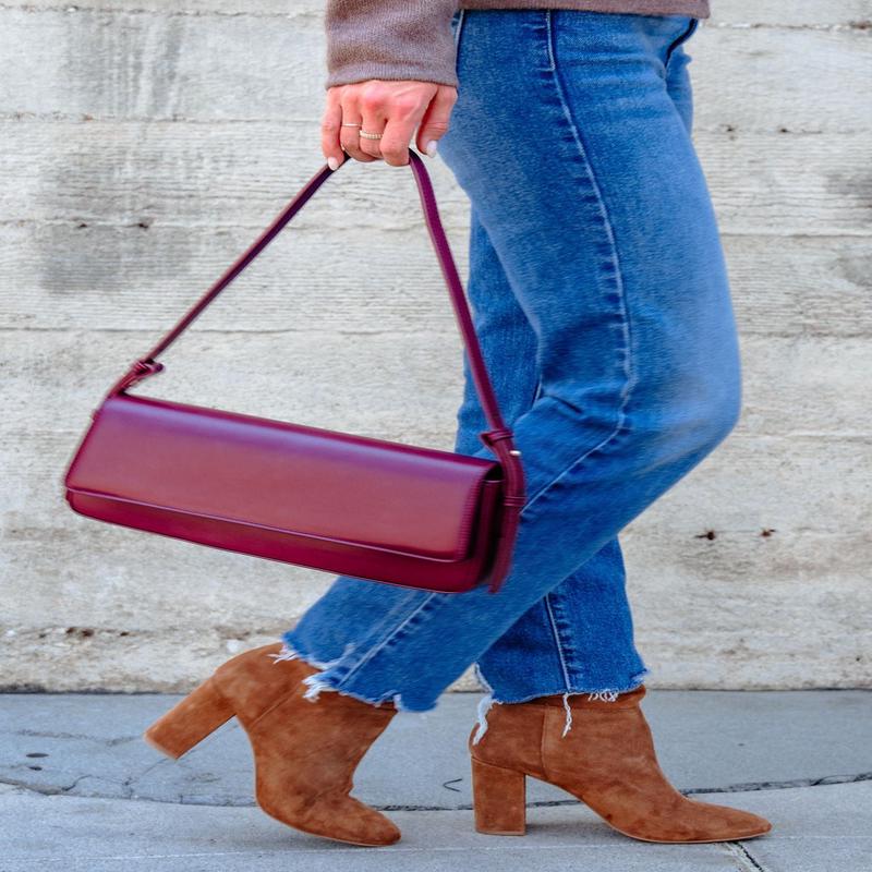 Sorella Burgundy Vegan Leather Shoulder Bag - DOORBUSTER