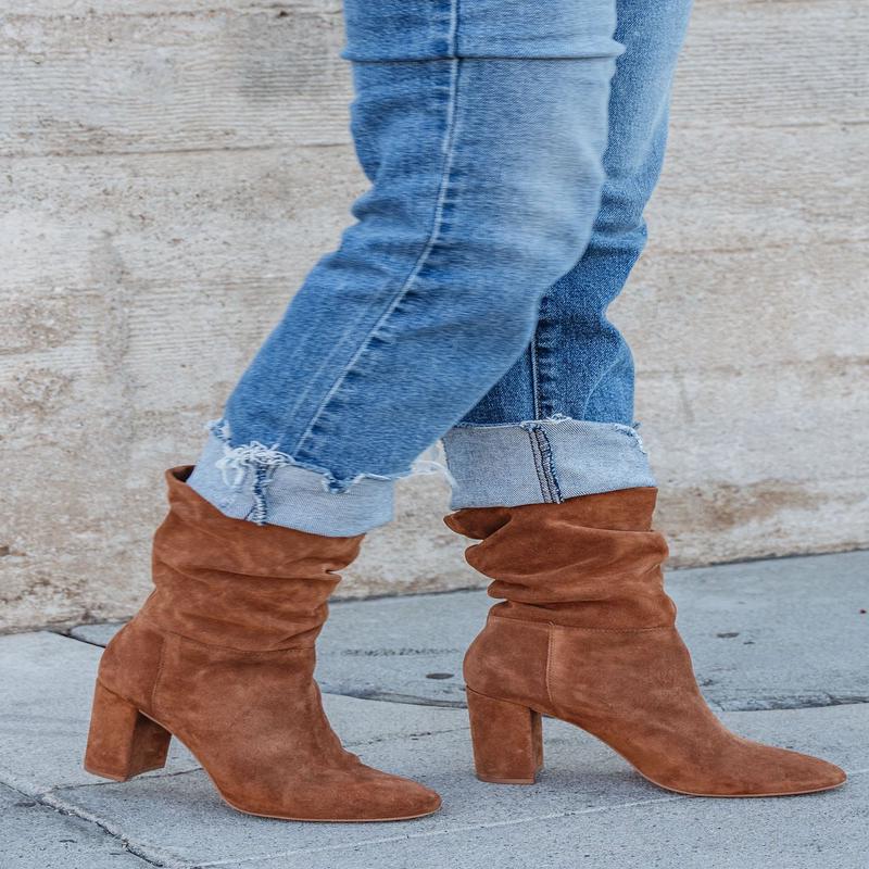 Chinese Laundry Kipper Brown Suede Heeled Boots