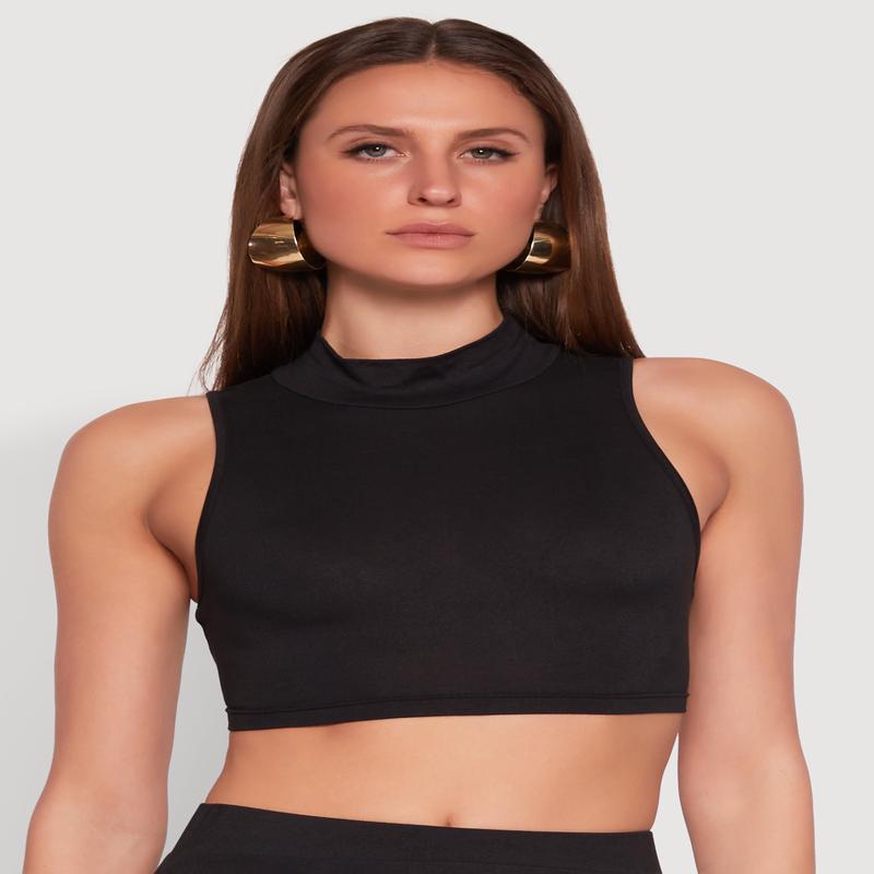 Cut Out Tie Back Sleeveless Crop Top