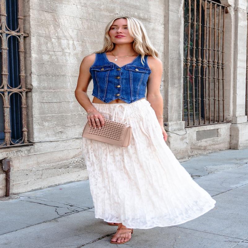 Ivory Lace Ruffled Maxi Skirt - FINAL SALE