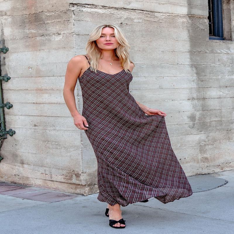 Josie Brown Plaid Maxi Dress - DOORBUSTER