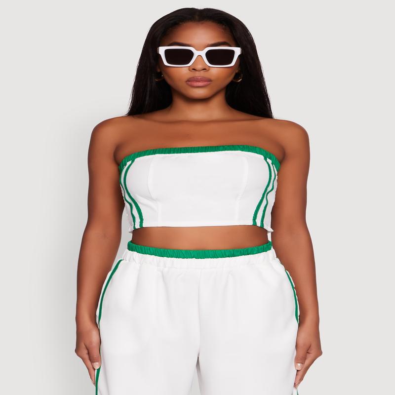 Varsity Stripe Crop Tube Top