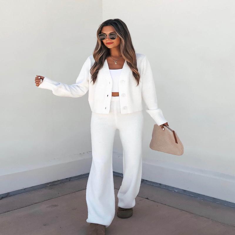 Ivory Sherpa Lounge Set