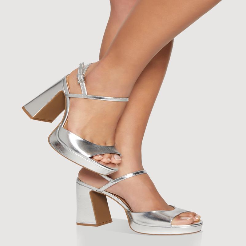 Open Toe Platform Block Heel Sandals