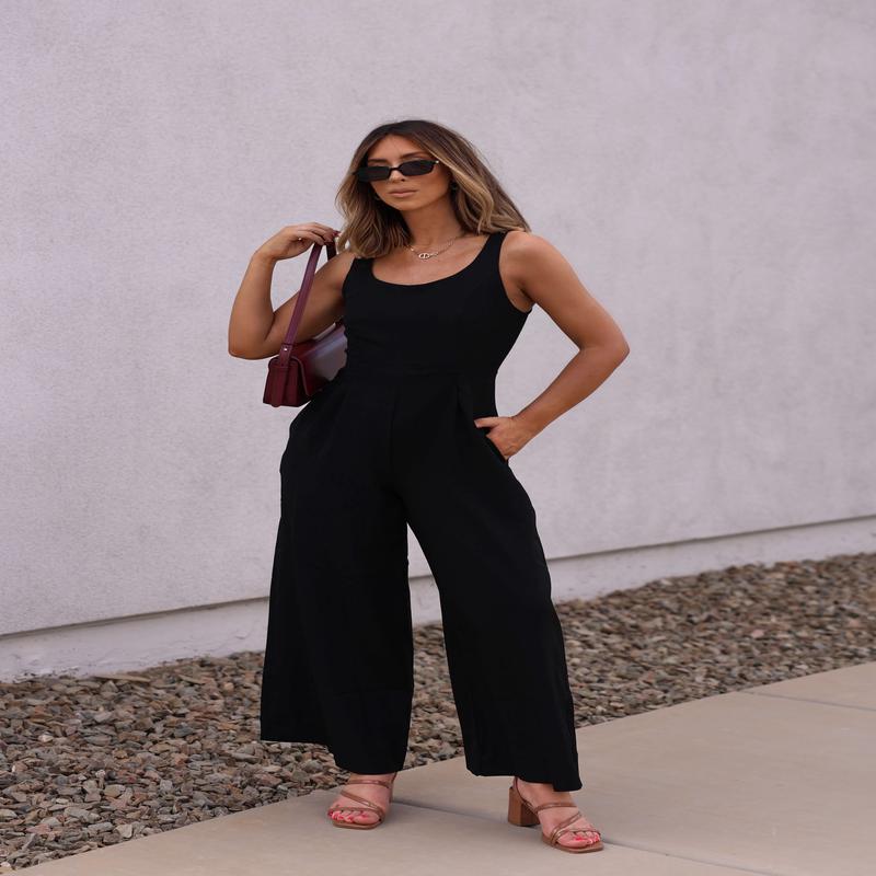 Hunter and Brown Black Pleated Jumpsuit - FINAL SALE