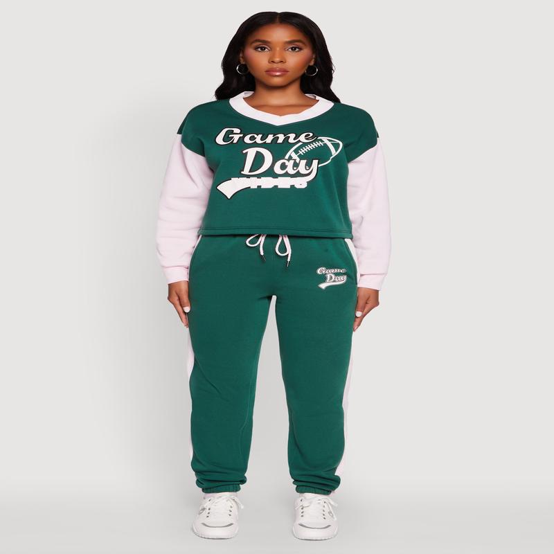 Graphic Side Stripe Tapered Leg Sweatpants