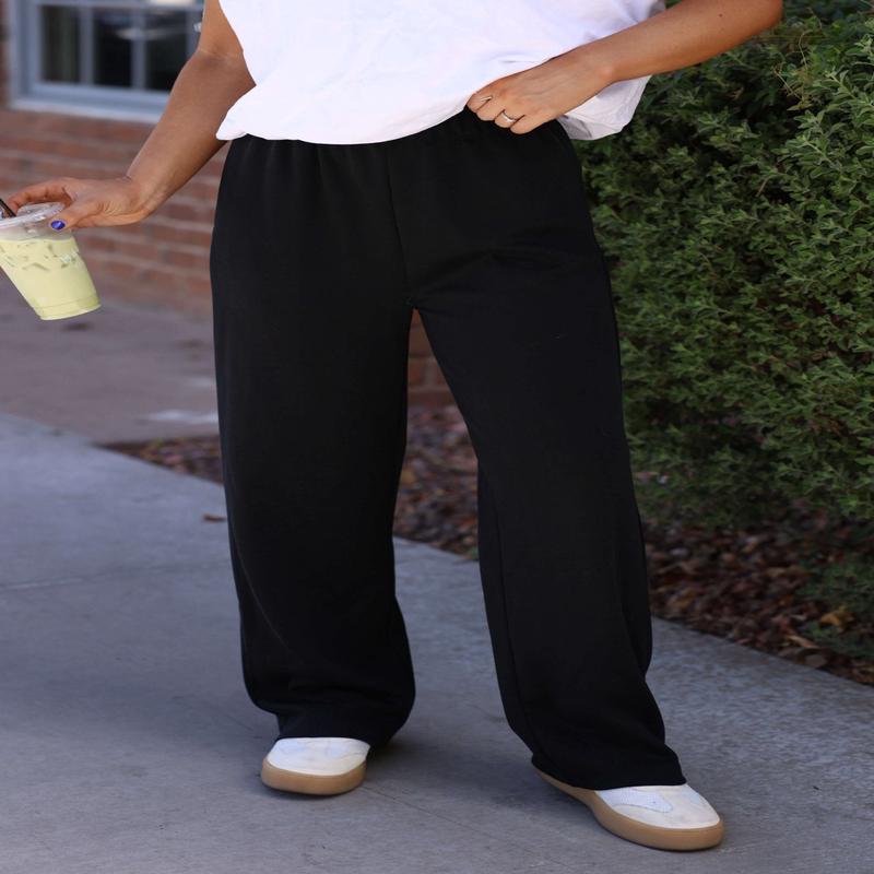 Black Soft Cloud Scuba Sweatpants