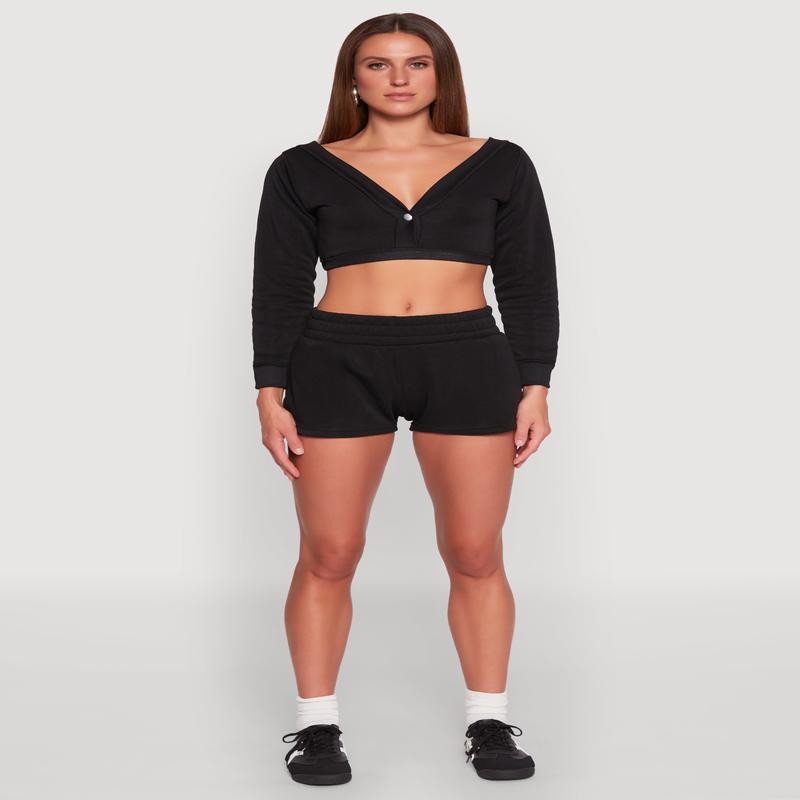 Fleece Elastic Waist Sweatshorts