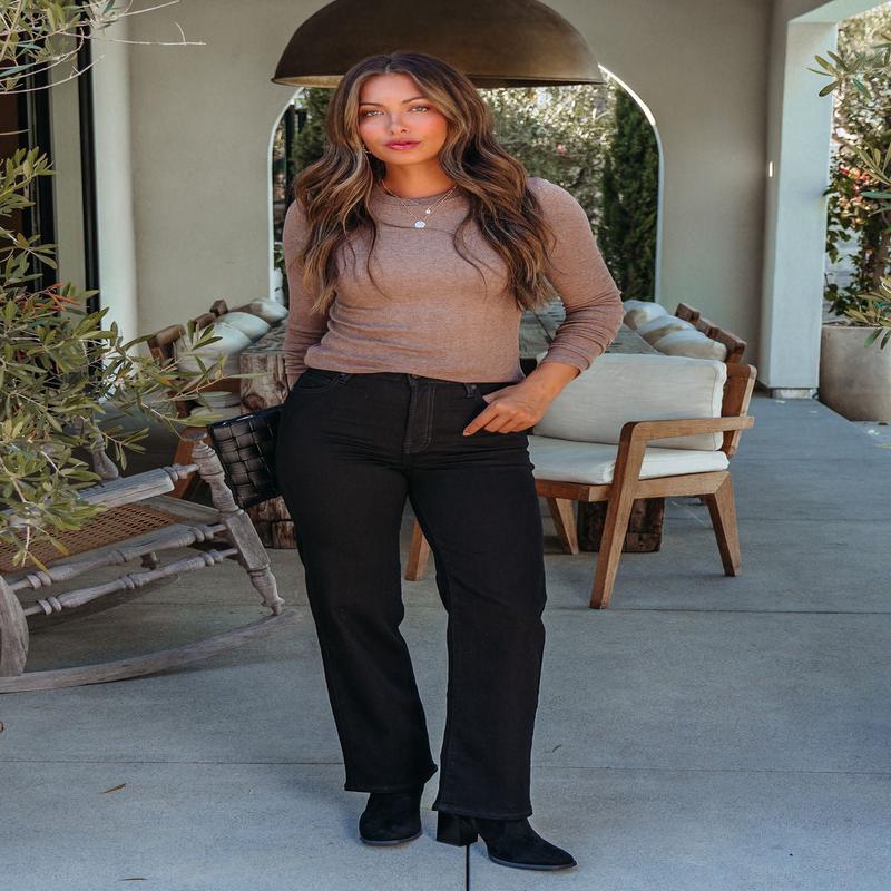 Hidden Black High Rise Straight Leg Jeans