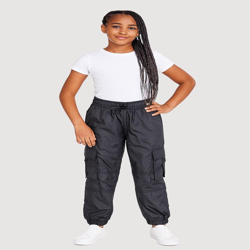 Girls Nylon Parachute Cargo Pants