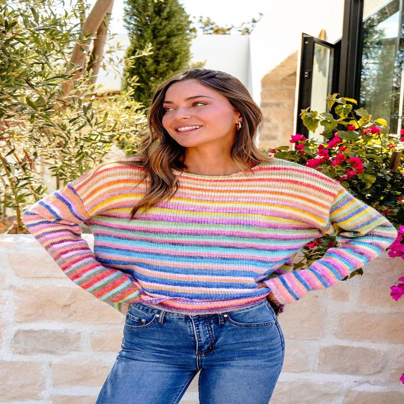 Multi Rainbow Striped Sweater
