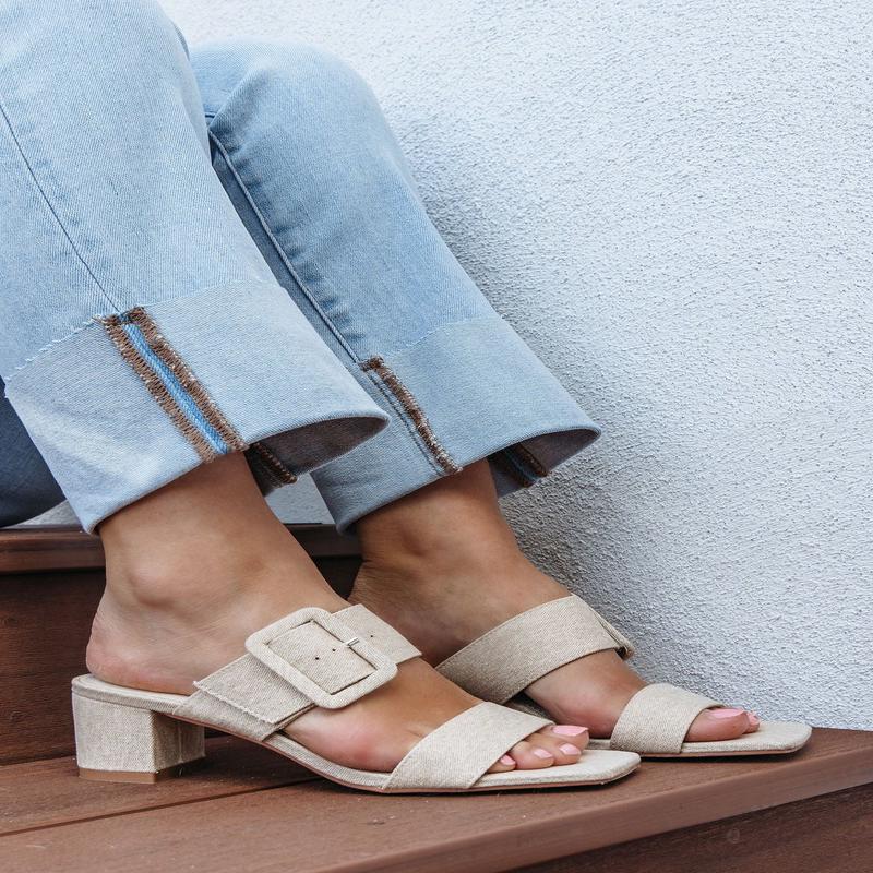 Matisse Lakelynn Natural Linen Block Heels - FINAL SALE