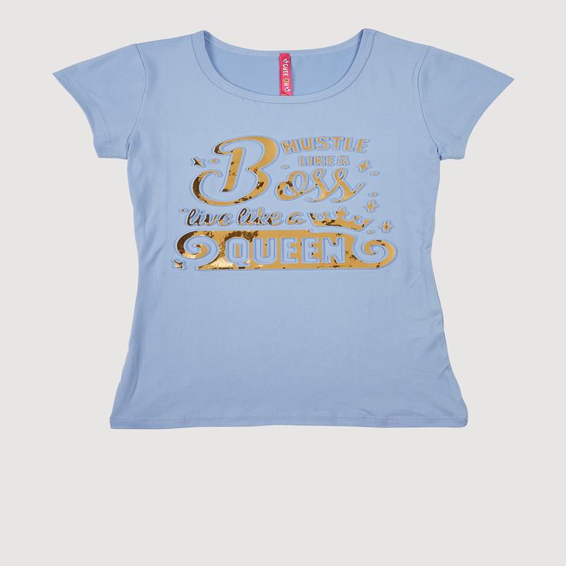 Girls Hustle Like A Boss 3D Foil Graphic Tee
