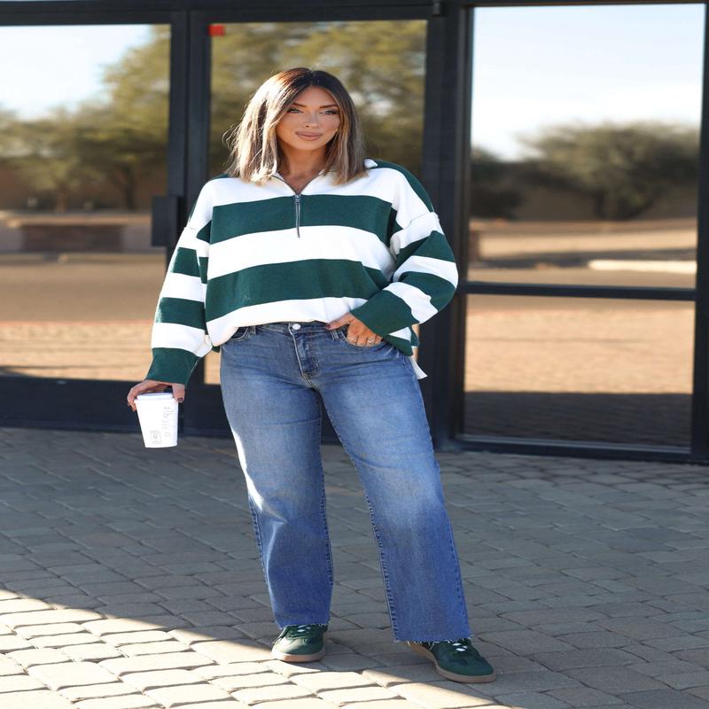 Medium Wash Raw Hem Palazzo Jeans